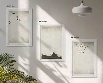 Wall art set Flying Birds Minimalism