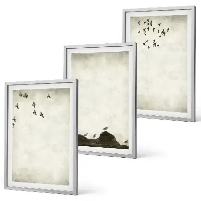 Wall art set Flying Birds Minimalism