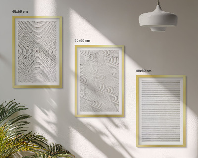 Three-piece wall art piece Geometric cardboard patterns
