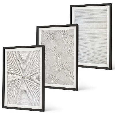 Three-piece wall art piece Geometric cardboard patterns