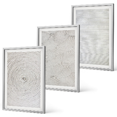 Three-piece wall art piece Geometric cardboard patterns