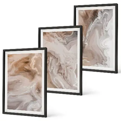 Abstract marble stone wall art set 