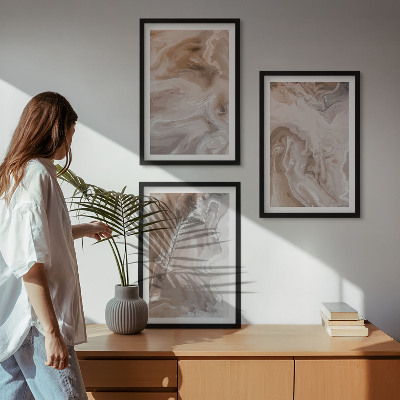 Wall art set Abstract marble stone