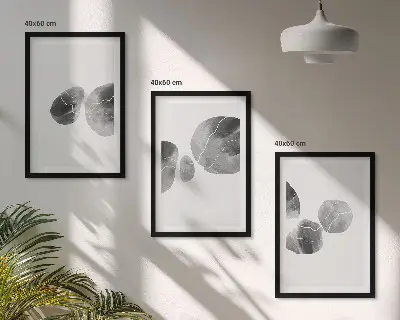 Set of 3 framed wall art pieces Abstract art paint splashes