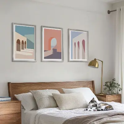 Wall art set Pastel architectural graphics