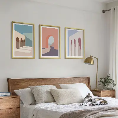 Wall art set Pastel architectural graphics