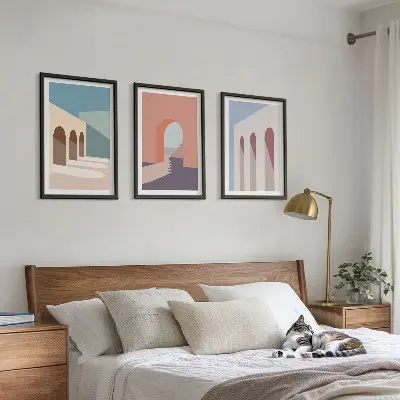 Wall art set Pastel architectural graphics