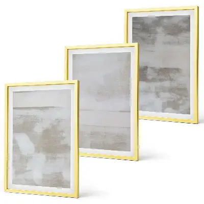 Three-piece wall art set with modern distressed textures