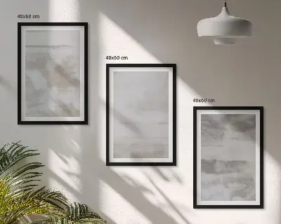 Three-piece wall art set with modern distressed textures