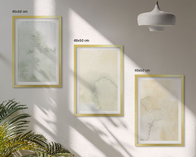 Three-piece wall art piece Pastel watercolor textures