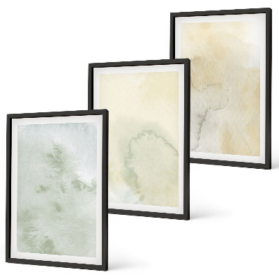 Three-piece wall art piece Pastel watercolor textures