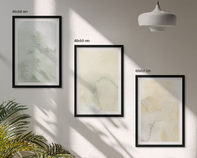 Three-piece wall art piece Pastel watercolor textures