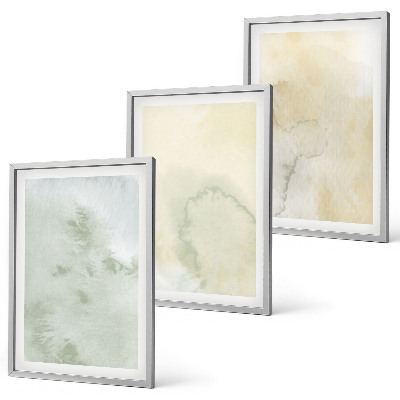 Three-piece wall art piece Pastel watercolor textures