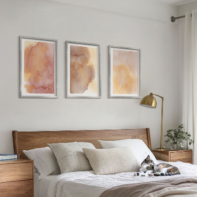 Wall art set Warm watercolor colorful textures