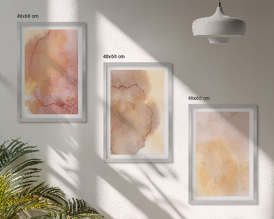 Wall art set Warm watercolor colorful textures