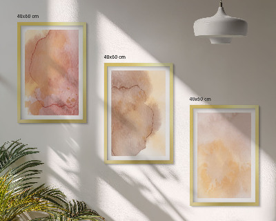 Wall art set Warm watercolor colorful textures
