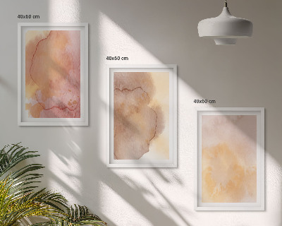 Wall art set Warm watercolor colorful textures