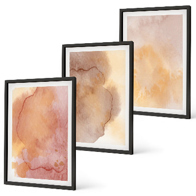 Wall art set Warm watercolor colorful textures