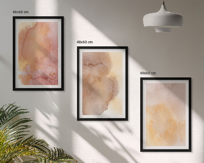 Wall art set Warm watercolor colorful textures