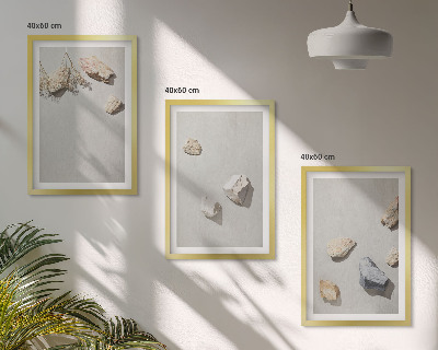 Wall art set Boho stones beach decorations