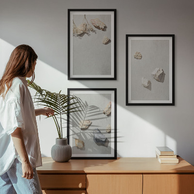 Wall art set Boho stones beach decorations