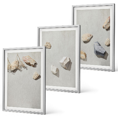Wall art set Boho stones beach decorations