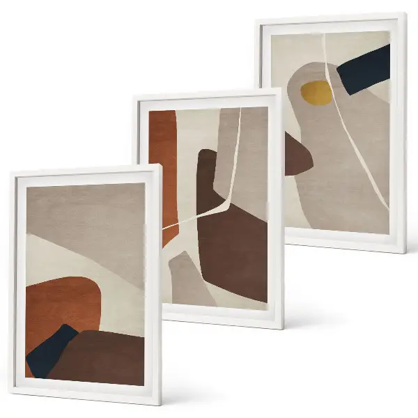 Abstract boho wall art three-piece canvas painting set