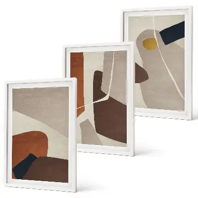 Three-piece wall art piece Abstract boho painting