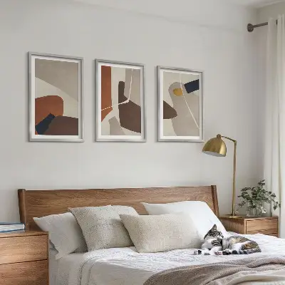 Abstract boho wall art three-piece canvas painting set