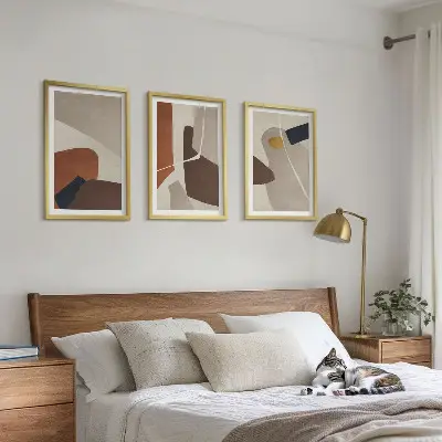 Abstract boho wall art three-piece canvas painting set