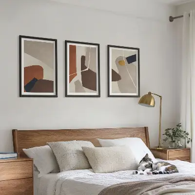 Three-piece wall art piece Abstract boho painting