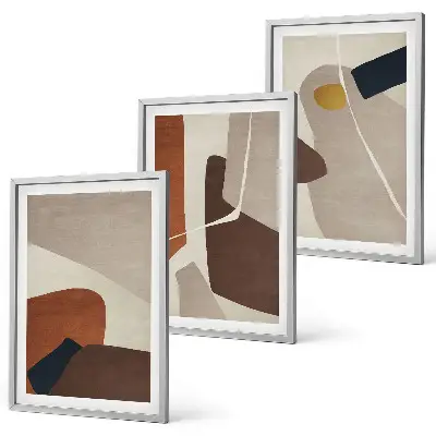Abstract boho wall art three-piece canvas painting set