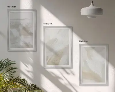 Abstract brush strokes wall art set of 3 framed pieces
