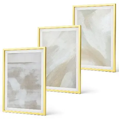 Abstract brush strokes wall art set of 3 framed pieces