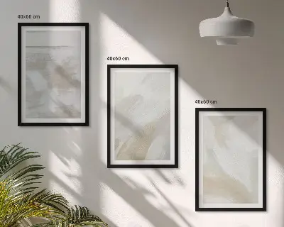 Abstract brush strokes wall art set of 3 framed pieces