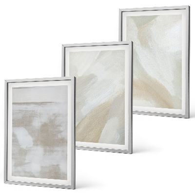 Set of 3 framed wall art pieces Abstract brush strokes