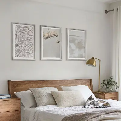 Three-piece boho sand stone texture wall art three-piece wall art set