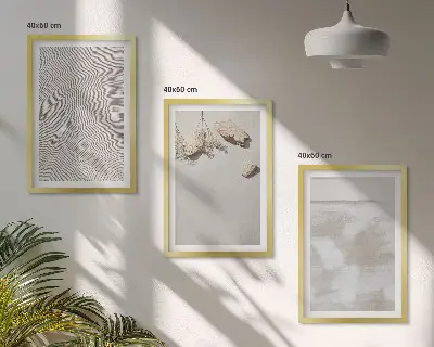 Three-piece boho sand stone texture wall art three-piece wall art set
