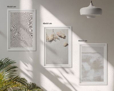 Three-piece wall art piece Sand stones boho texture