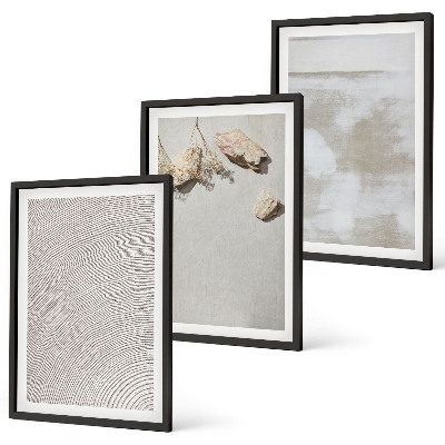 Three-piece wall art piece Sand stones boho texture