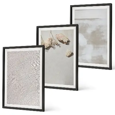 Three-piece boho sand stone texture wall art three-piece wall art set