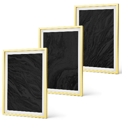 Set of 3 framed wall art pieces Dark marble elegant textures