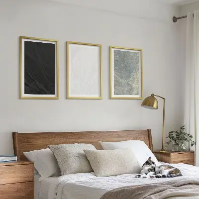 Wall art set featuring elegant stone structure colors