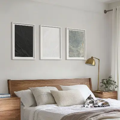 Wall art set featuring elegant stone structure colors