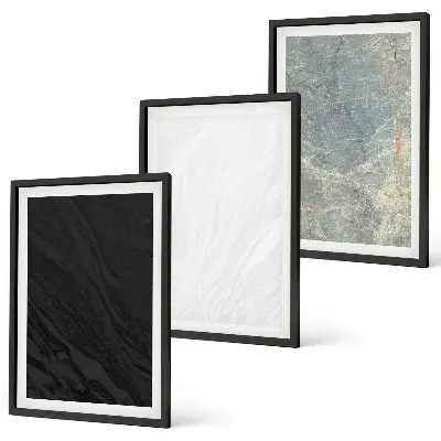 Wall art set featuring elegant stone structure colors