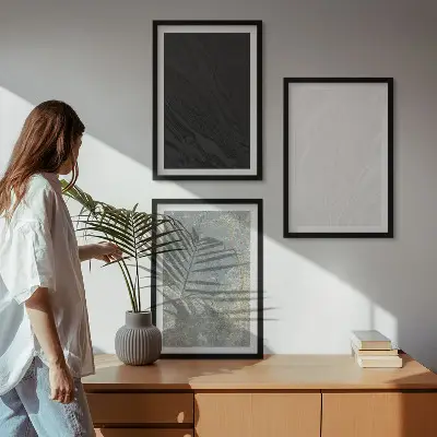 Wall art set featuring elegant stone structure colors