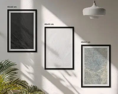 Wall art set featuring elegant stone structure colors