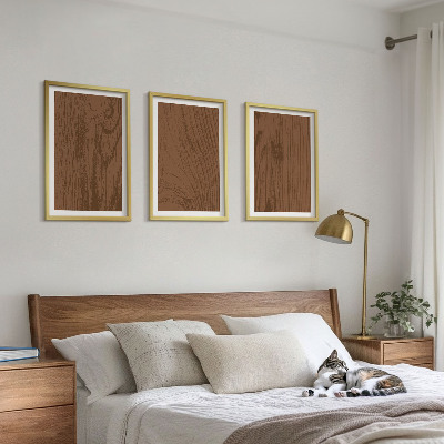 Three-piece wall art piece Wood texture bark minimalism