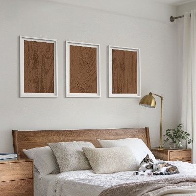 Three-piece wall art piece Wood texture bark minimalism