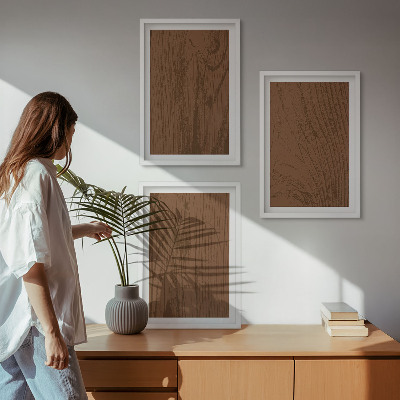 Three-piece wall art piece Wood texture bark minimalism